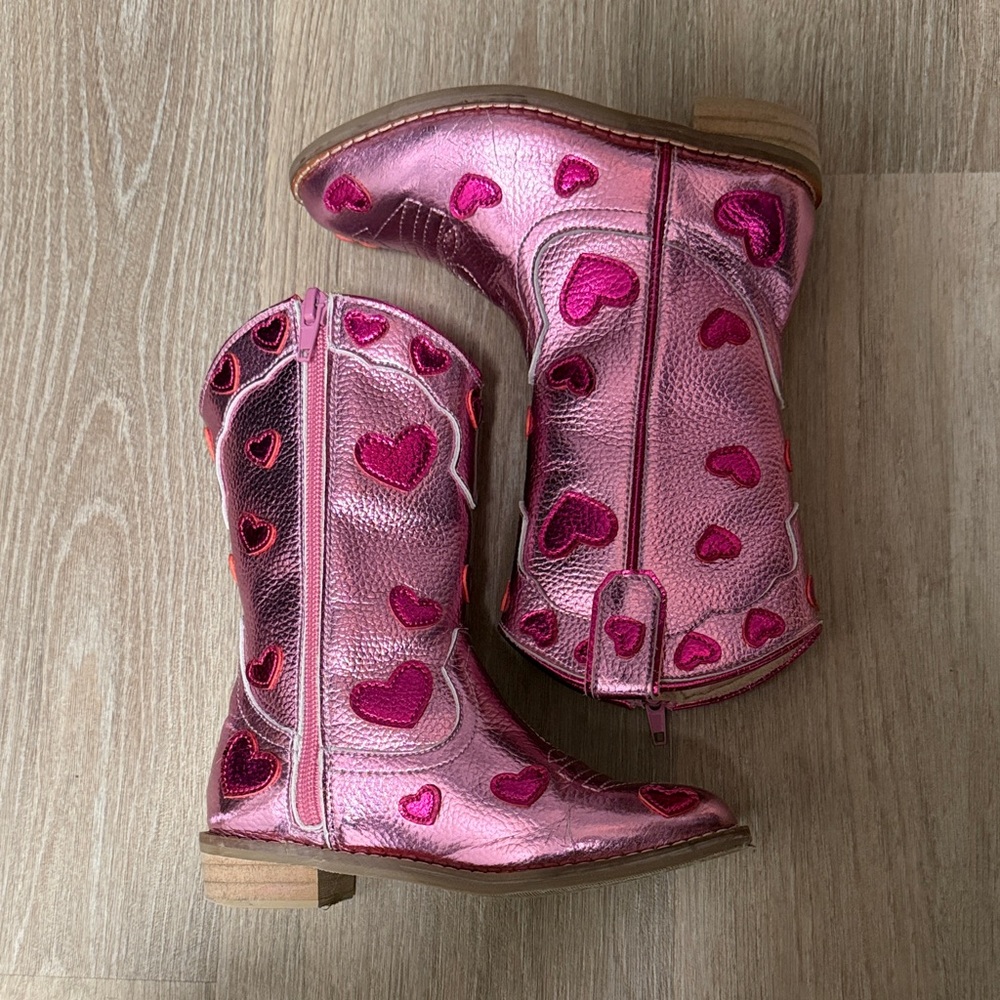 Pink Heart Kids Boots by Wild + Rae